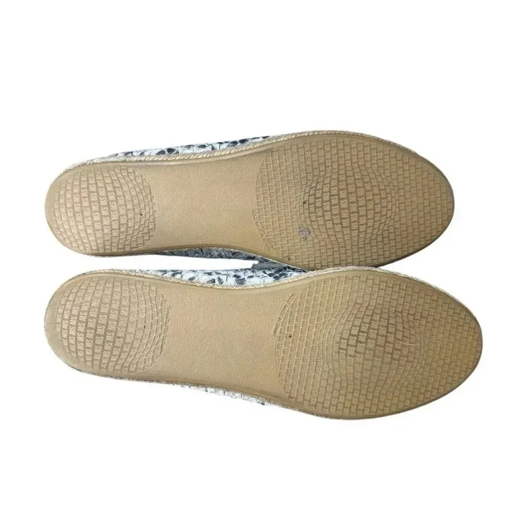 Stuart Weitzman Catalan espadrille flats shoes leather snake/python print size 8